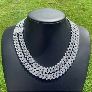 14k White Gold Plated Cuban Link Chain 14mm 18” 20” 22” Premium Choker Necklace